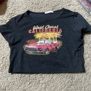 Grey romwe cropped top - size:M